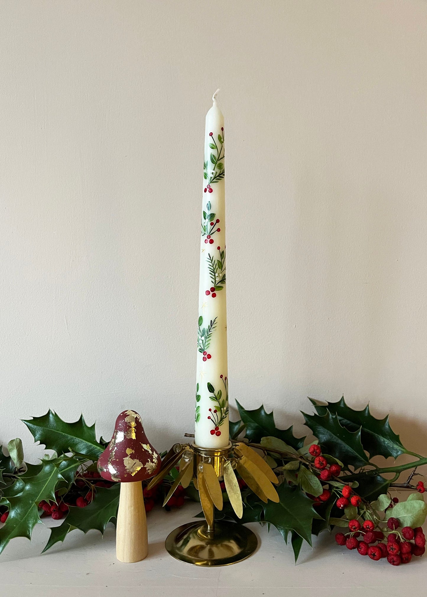 festive tapered Advent candle