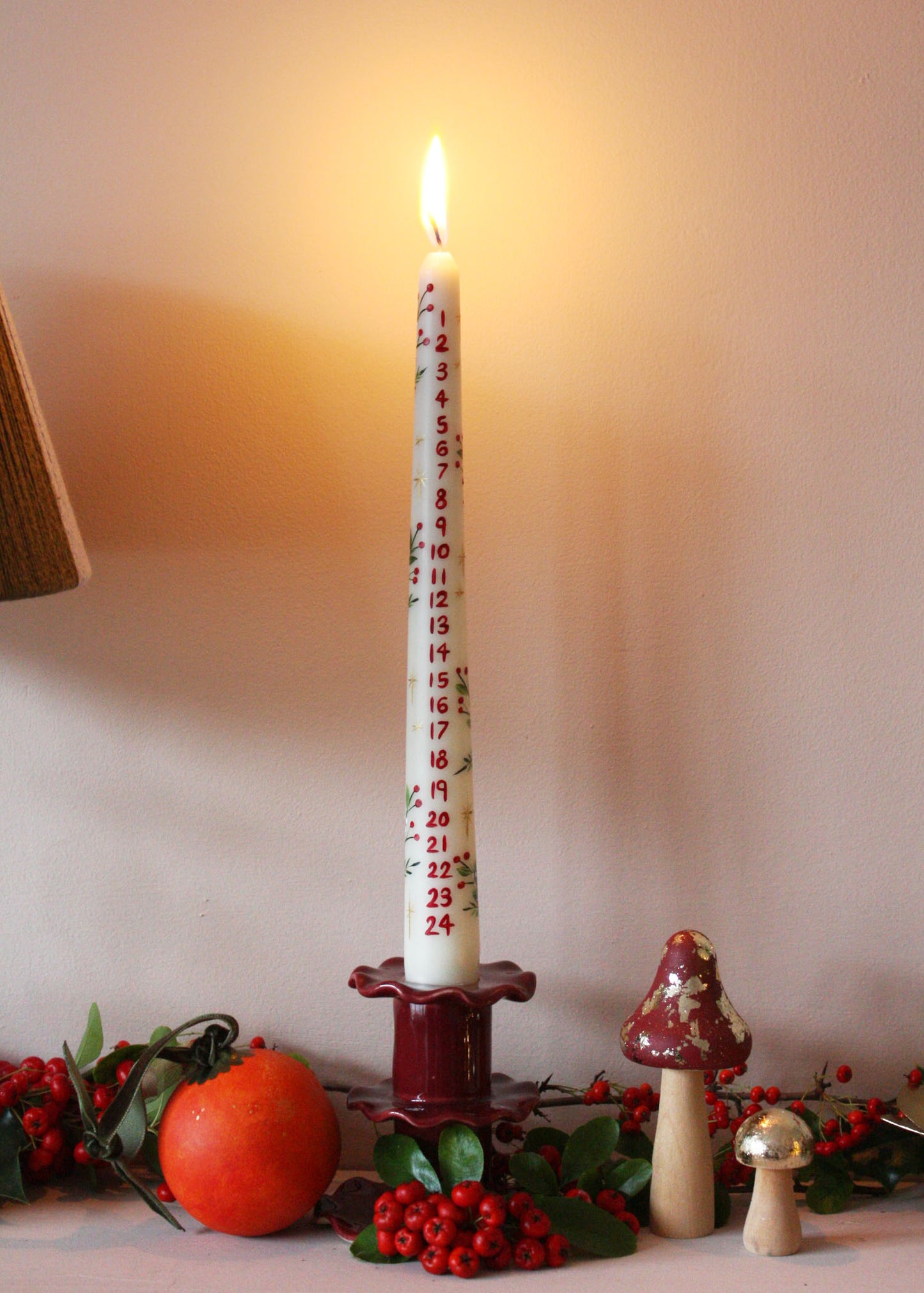 festive tapered Advent candle