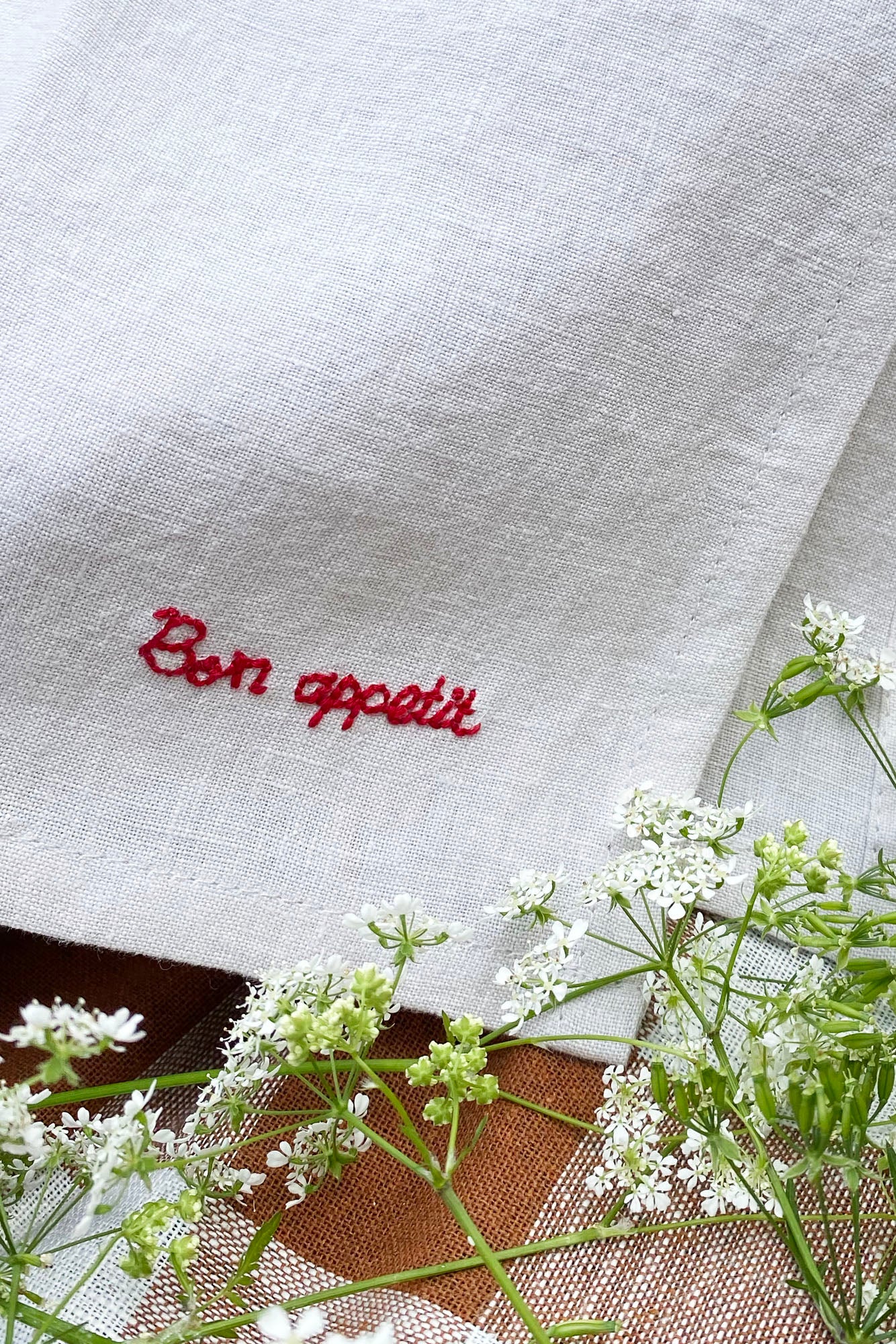 Bon appetit linen napkin set of 2